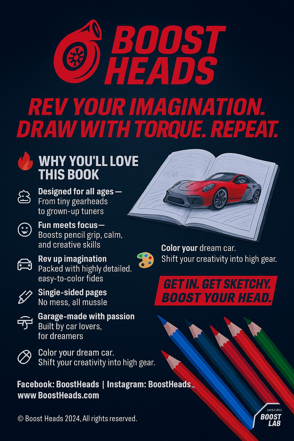 BOOST HEADS COLORING BOOK